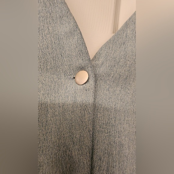 Free People Tricia Fix Split Denim Vest Halter Top Women’s Blue Size Medium - Picture 11 of 12